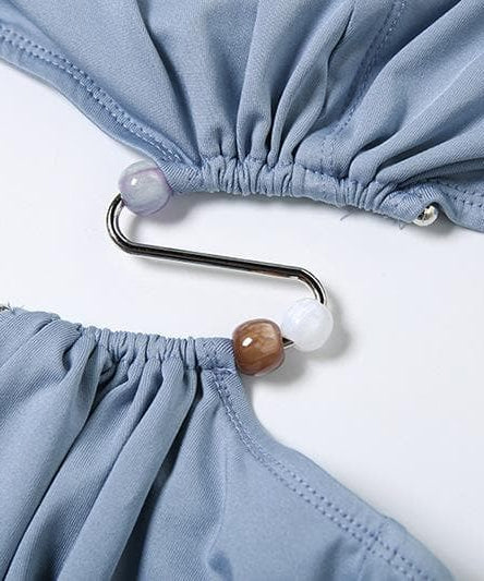 Effortless Fall Style: Modern Cutout Crop Top & Maxi Skirt Set with Ring Detail