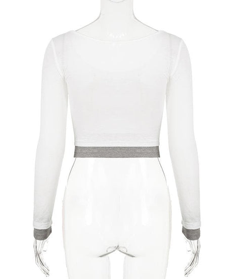 Fall 'Rock Your Style' Distressed Graphic Long Sleeve Crop Top for Women