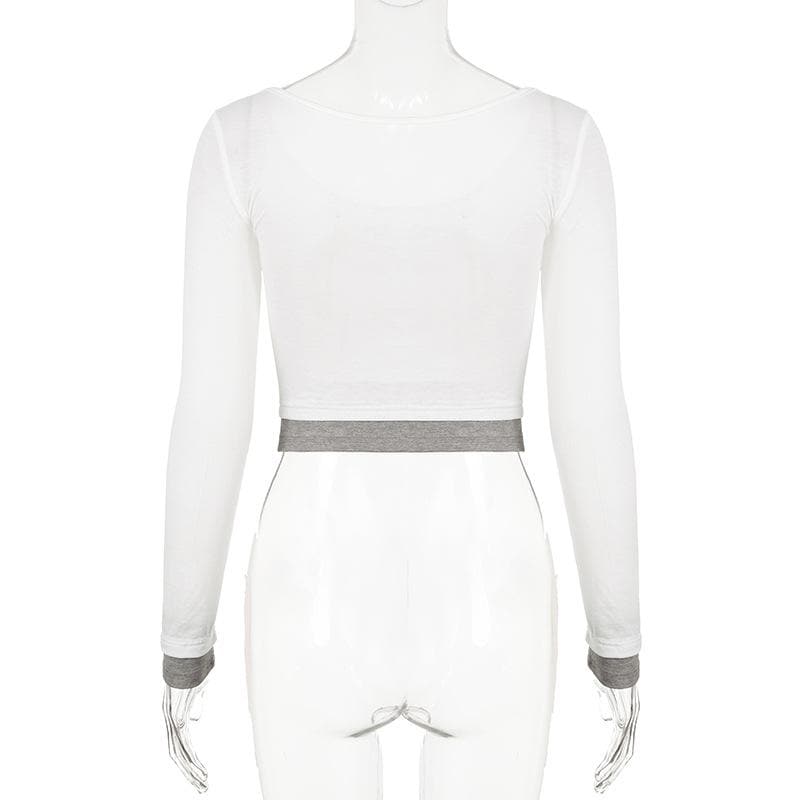 Fall 'Rock Your Style' Distressed Graphic Long Sleeve Crop Top for Women