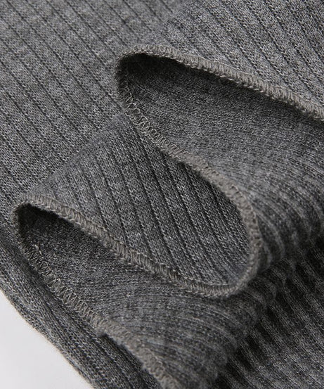 Fall's Must-Have: Ribbed Knit Off-Shoulder Long Sleeve Top with Asymmetrical V-Hem