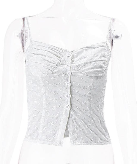 Chic White Embroidered Cami Top - Effortless Fall Layering & Transitional Style