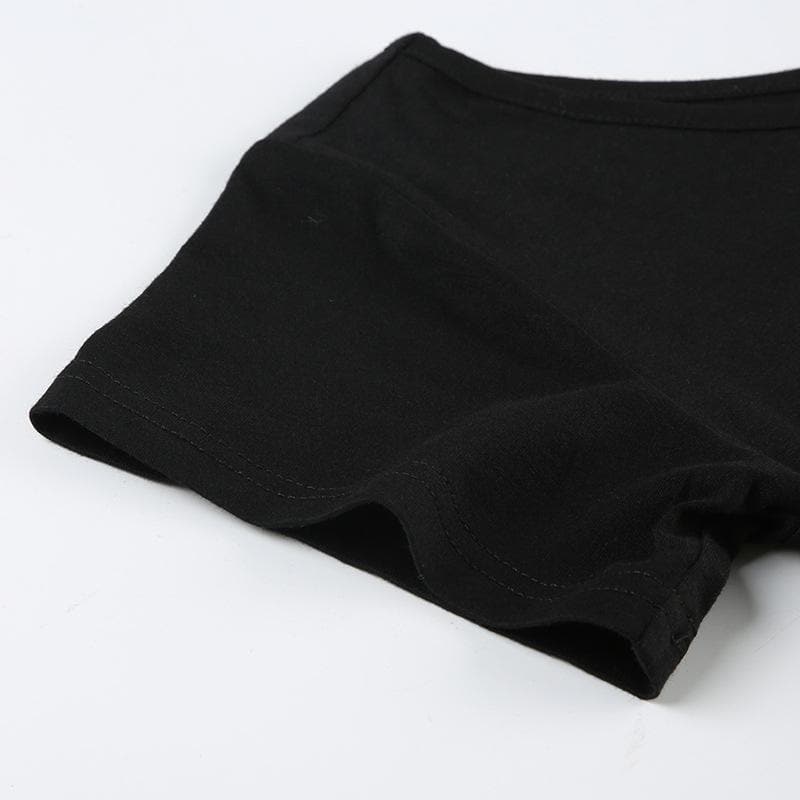 Such Cute 3 Fun Off Off-Shoulder Graphic Top - Trendy Black Fall Tee for Women