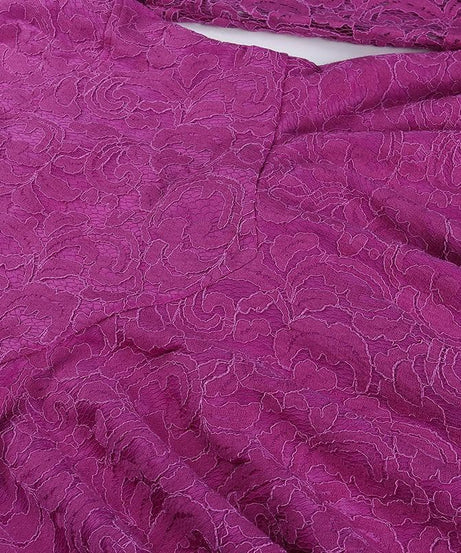 Head-Turning Fuchsia Lace Mock Neck Mini Dress - Your Essential for Fall Parties & Holiday Glam