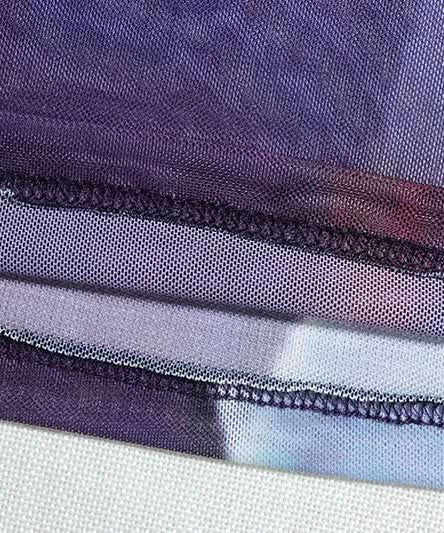 Fall Ready: Edgy Abstract Mesh Two-Piece Set - Long Sleeve Crop Top & Bodycon Maxi Skirt