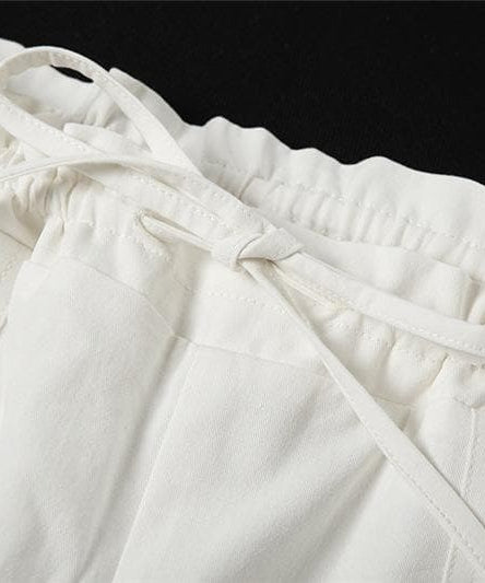 Effortless High-Waisted Cream Cargo Pants | Drawstring Wide Leg for Fall Trends