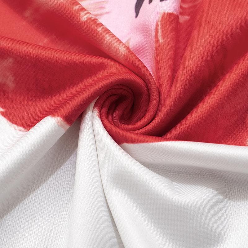 Vibrant Red Poppy Floral Tee | Women's Soft & Stretchy Short Sleeve Top for Fall Style