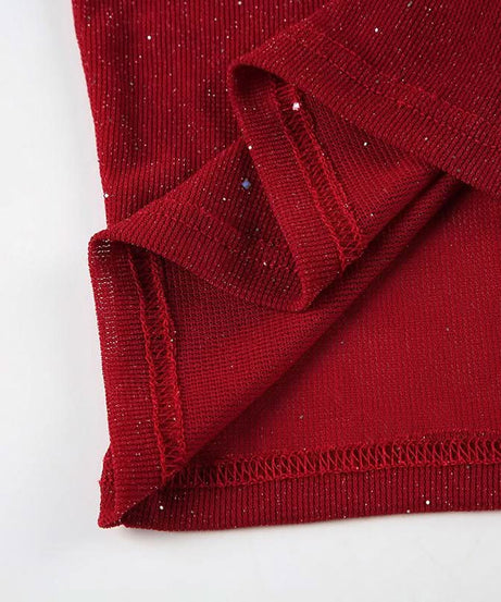 Dazzling Burgundy Sparkle Crop Top & Mini Skirt Set - Your Fall & Holiday Glam Go-To