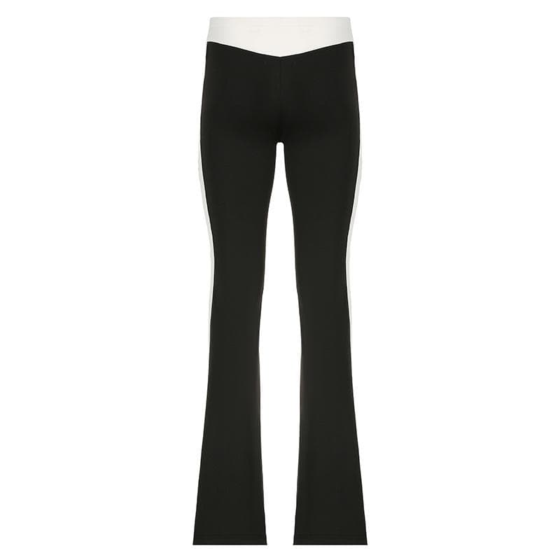 Chic V-Waist Flare Leggings for Women | High-Rise Black Yoga Pants for Fall