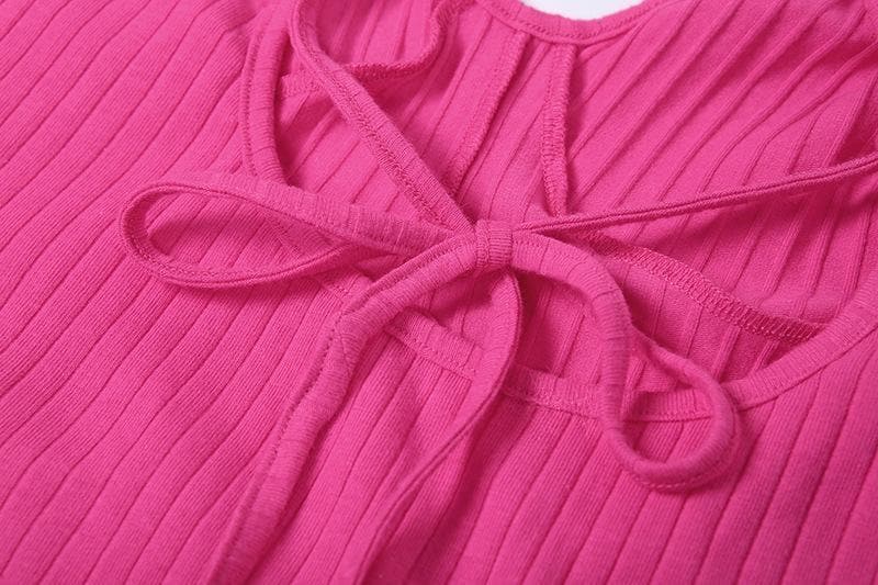 Fuchsia Fierce: The 'It Girl' Ribbed Cut-Out Maxi Dress with High Slit – Fall & Holiday Party Ready