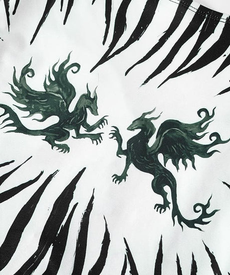 Fall Glam: Zebra Print Two-Piece Maxi Skirt Set with Mythical Graphic Crop Top - Statement Co-ord for Women