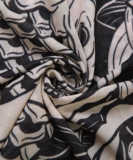 Artistic Koi Mesh Maxi Dress - Elegant High-Neck Fall Statement Piece