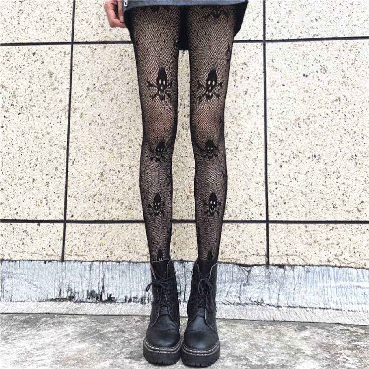 Creepy-Chic Spider Web Fishnet Tights for Women - Gothic Halloween Legwear