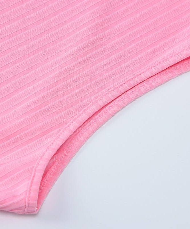 Bubblegum Dream: Pink Ribbed Mock Neck Mini Dress with Chic Bubble Hem – Your Essential Fall Statement