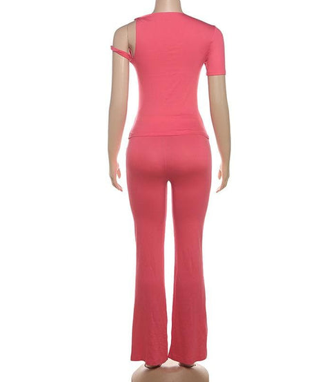 Women's Fall Chic Knot-Detail Lounge & Go Pant Set - Comfy & Stylish 2-Piece Outfit