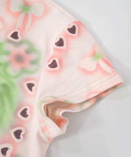 Dreamy Pastel Kitty Crop Top - Playful Airbrush Graphic Tee for Cozy Fall Days