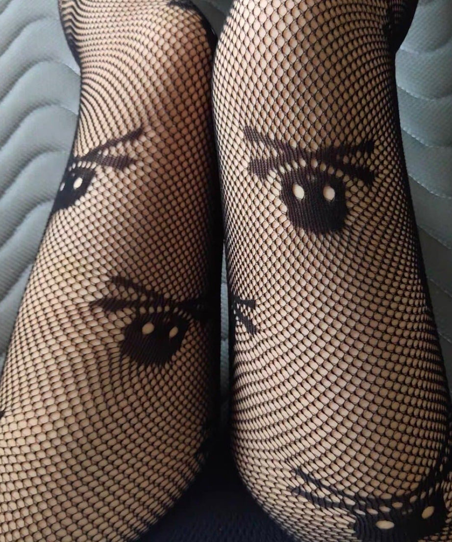 Spooky Chic Skull & Crossbones Fishnet Tights - Your Essential Fall & Halloween Statement Piece
