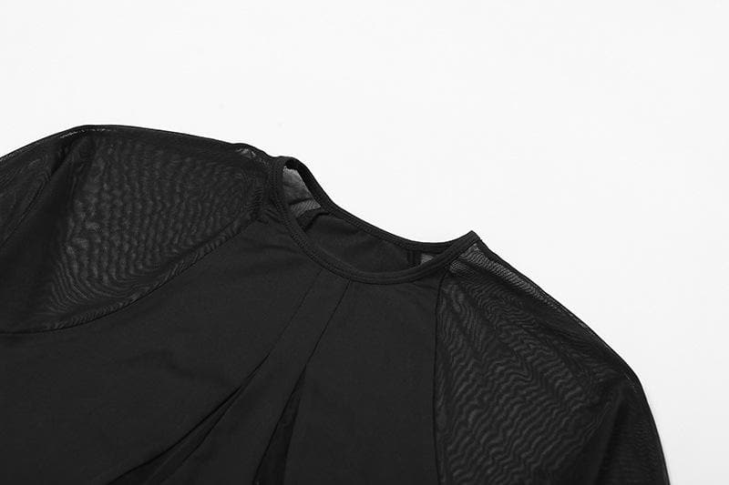 Edgy Mesh Illusion Bodysuit - Your Statement Piece for Fall & Halloween Nights