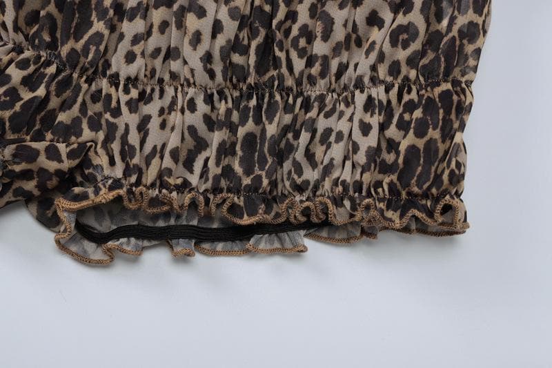 Wild Instincts Leopard Print Cami & Ruffle Shorts Set - Fall Getaway & Luxe Loungewear