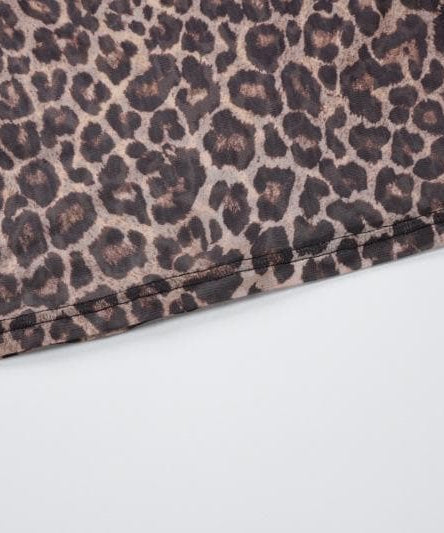 Fierce Leopard Print Sheer Maxi Dress - Long Sleeve Mesh for Fall & Holiday Glam