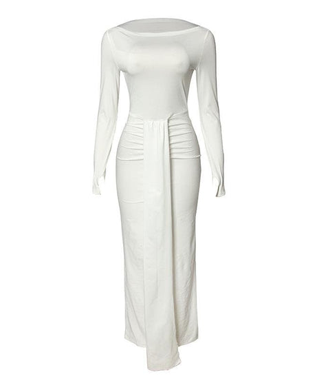 Effortless Chic: Ruched Tie-Front Long Sleeve Bodycon Maxi Dress - Your Fall & Holiday Essential