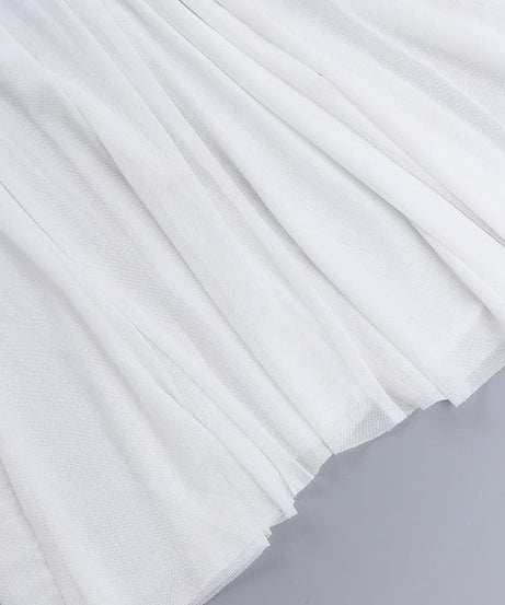 Siren White Strapless Mesh Illusion Maxi Dress - Elegant Fall/Winter Soiree Gown