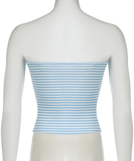 Effortless American Chic: Striped Strapless Tube Top - Your Fall Layering & Holiday Travel Essential