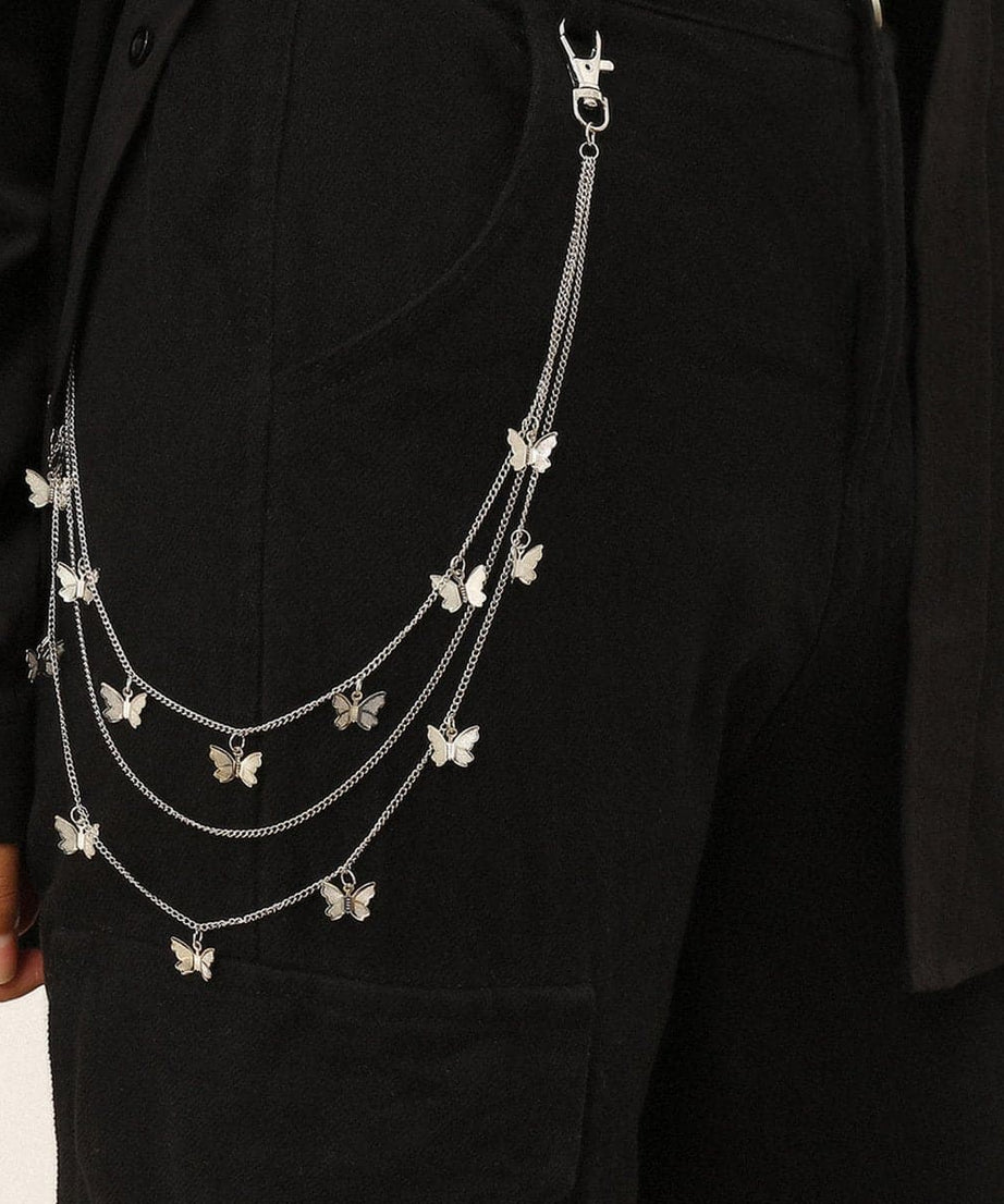 Y2K Enchantment: Layered Butterfly Charm Pants Chain for Edgy Fall Style