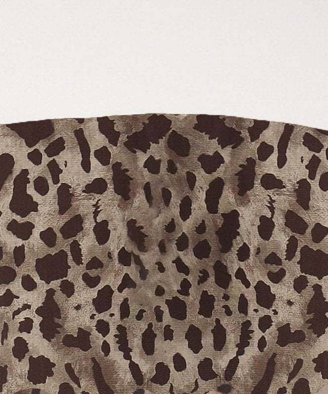 Sultry Leopard Print Mesh Tube Midi Dress with High Slit - Fall & Holiday Party Ready