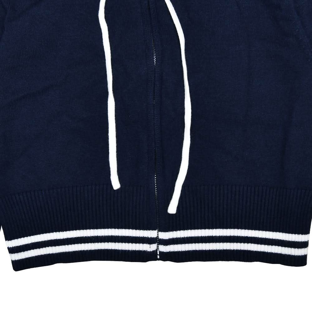 Autumn Luxe: Sailor Chic Knit Crop Hoodie & Flare Pant Set