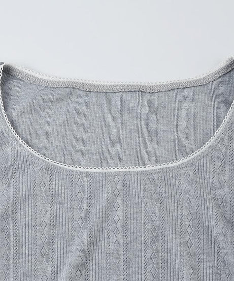 Y2K Coquette Ribbed Long Sleeve Crop Top - Autumn Lace Trim & Bow Accent Tee