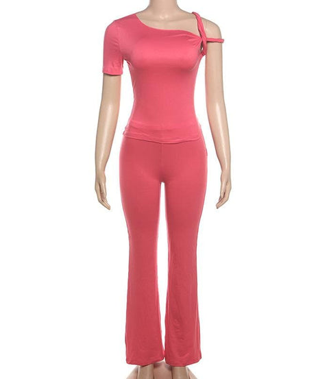 Women's Fall Chic Knot-Detail Lounge & Go Pant Set - Comfy & Stylish 2-Piece Outfit