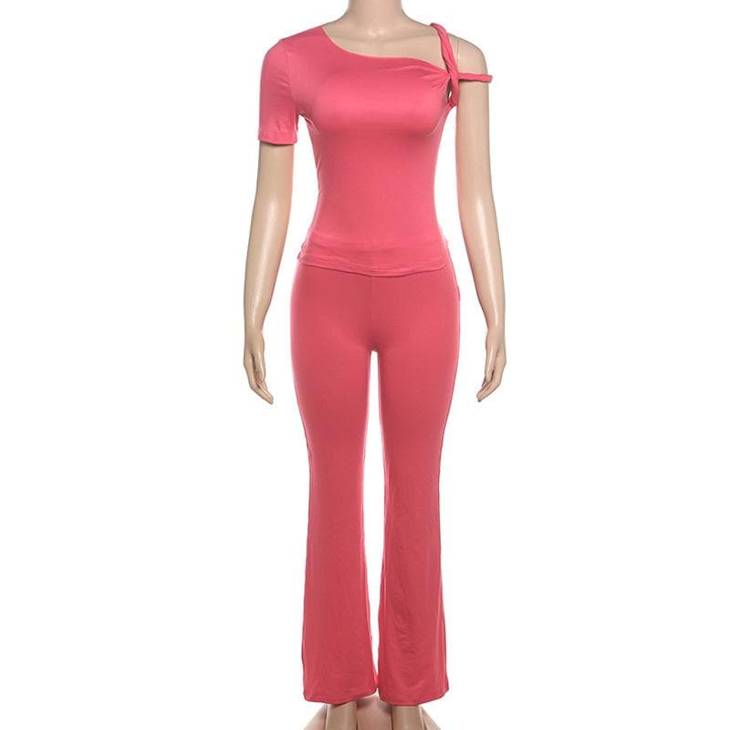 Women's Fall Chic Knot-Detail Lounge & Go Pant Set - Comfy & Stylish 2-Piece Outfit