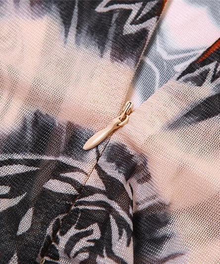 Illusion Tattoo Print Mesh Jumpsuit - Second Skin Fall & Halloween Statement Piece