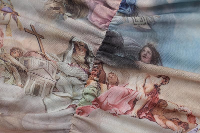 Divine Renaissance Angelic Ruched Mesh Mini Dress - Fall Party & Holiday Ready