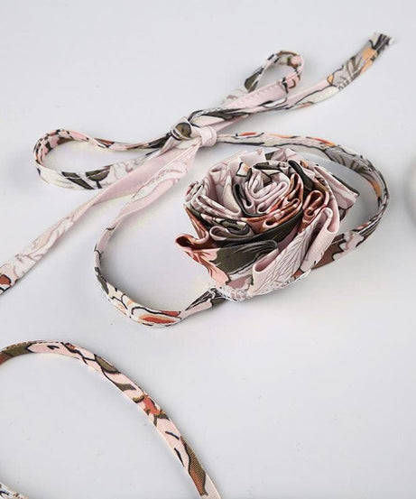 Effortless Autumn Bloom Maxi Dress & Choker Set | Chic V-Neck Floral Gown