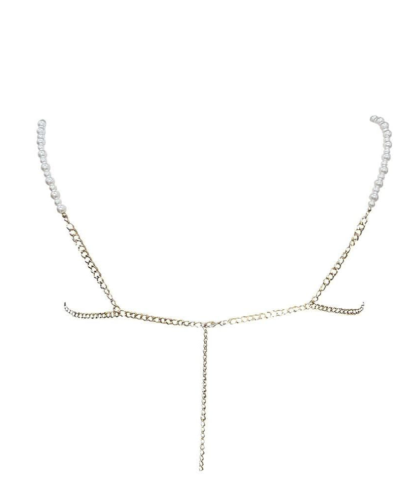 Iconic Pearl Draped Lace Crop Top – Y2K Holiday Glam & Party Ready