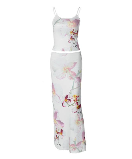 Effortless Orchid Bloom Two-Piece Maxi Set - Perfect for Your Fall Getaway or Resort Escape