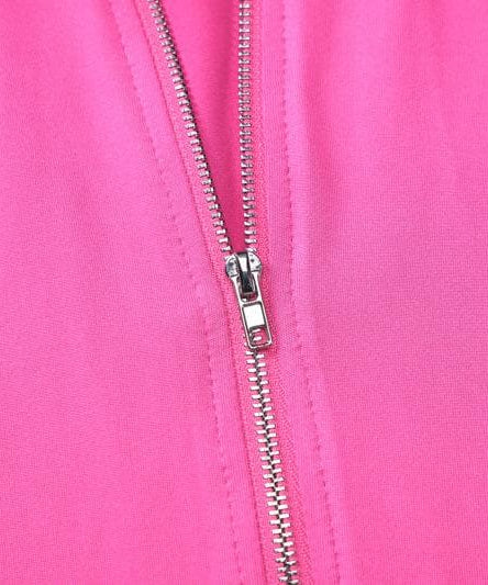 Fuchsia Flare Power: Y2K Zip-Up Hoodie & High-Rise Bell Bottom Set – Fall's Hottest Athleisure