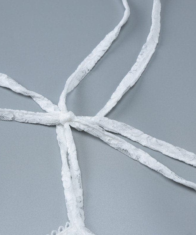 Delicate White Lace Tie-Shoulder Mini Dress - Your Essential for Fall Parties & Chic Nights Out