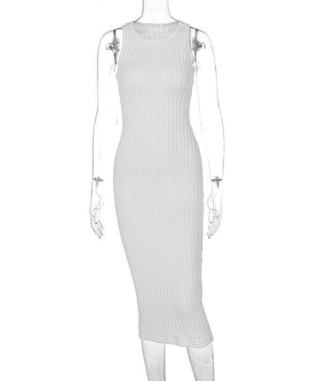 Mint Green Ribbed Knit Sleeveless Midi Dress - Effortless Fall Chic & Versatile