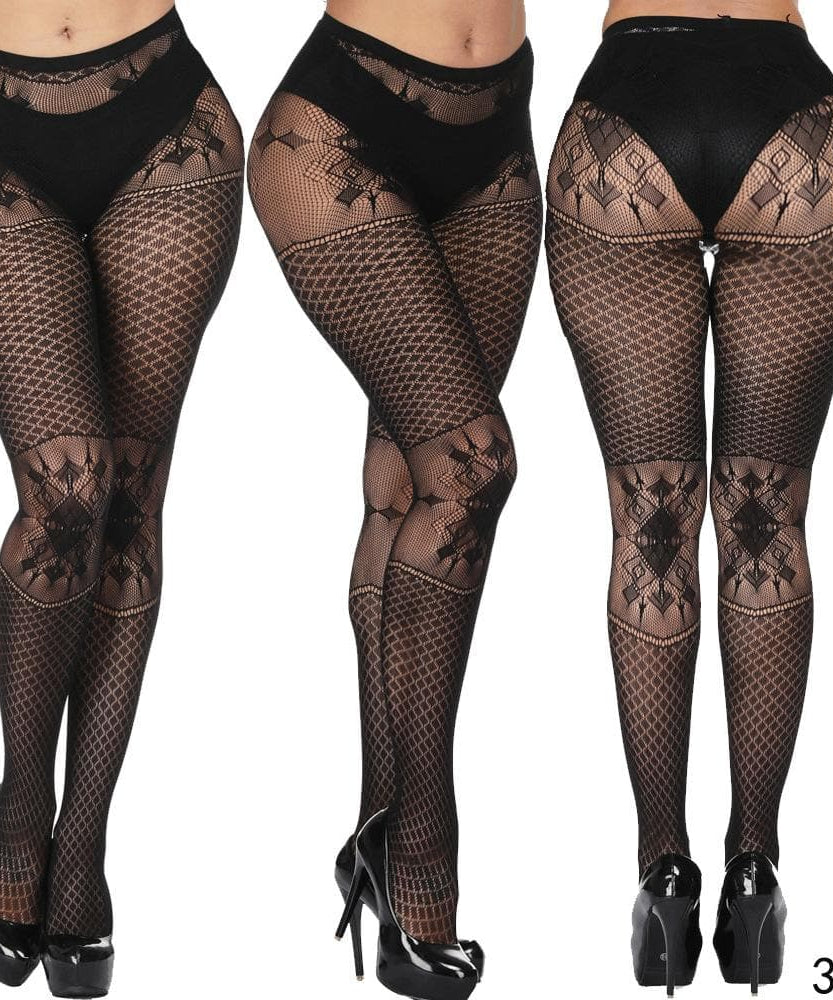 Fall & Holiday Glam: High-Waist Patterned & Fishnet Tights Collection - 12 Chic Styles