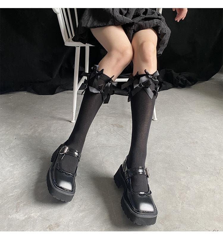 Charming Bow Detail Knee-High Socks | Cozy Fall & Coquette Style