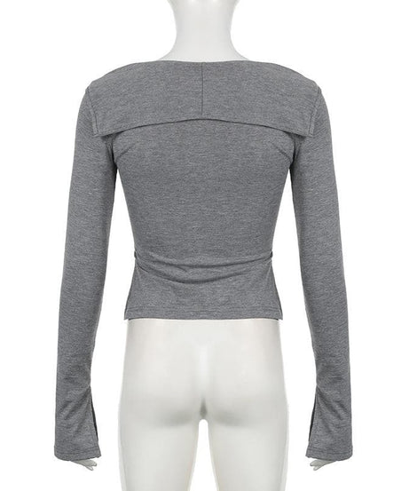 Fall Coquette Bow-Front Hooded Crop Top - Y2K Lace-Trim Long Sleeve for Women