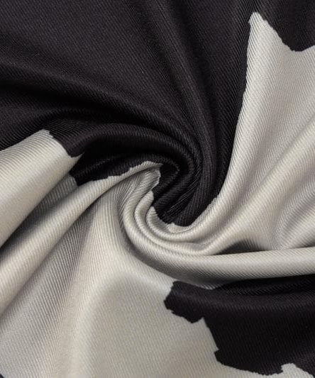 Fall Trend Alert: Cow Print Mock Neck Long Sleeve Bodycon Midi Dress with Asymmetrical Hem