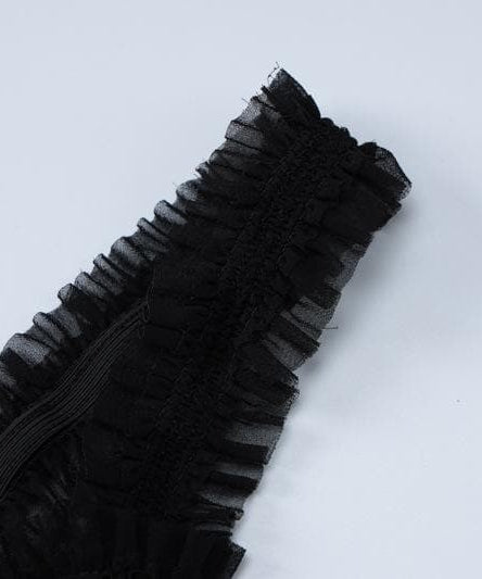 Sultry Black Lace Midi Dress | Ruffled Square Neck & Sheer Hem | Your Fall & Holiday Party Essential