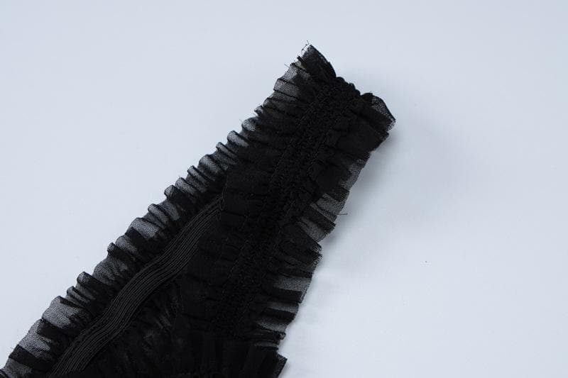 Sultry Black Lace Midi Dress | Ruffled Square Neck & Sheer Hem | Your Fall & Holiday Party Essential