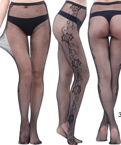 Fall & Holiday Glam: High-Waist Patterned & Fishnet Tights Collection - 12 Chic Styles
