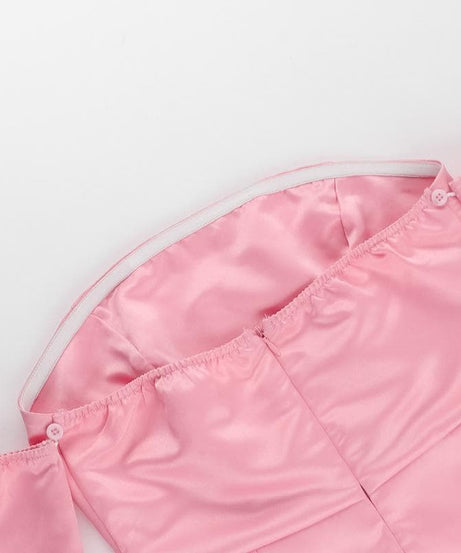 Barbiecore Pink Strapless Mini Dress with Detachable Sleeves | Holiday Party Ready