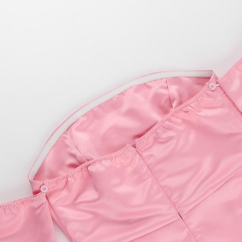 Barbiecore Pink Strapless Mini Dress with Detachable Sleeves | Holiday Party Ready