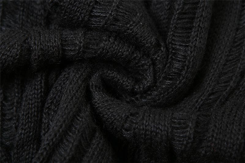 Sultry Black Crochet Off-Shoulder Mini Dress - Fall Party & Night Out Essential